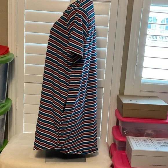 Terra & Sky Striped Mini Dress - Red, Blue, Black, White - Picture 5 of 8